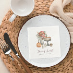 Cozy Fall Pumpkin "Love is Sweet" Napkins<br><div class="desc">Elegant watercolor design for fall or autumn bridal shower brunches,  engagements,  weddings,  or dessert themed rehearsal dinners features "love is sweet" and your custom text beneath an illustration of fall desserts,  wildflowers,  candles,  and a pumpkin.</div>