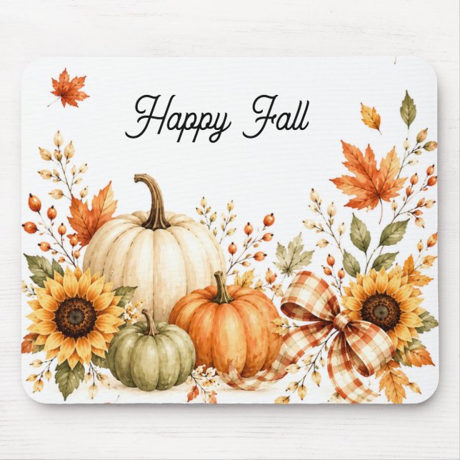 Cozy Fall Pumpkin Mouse Pad (Front)