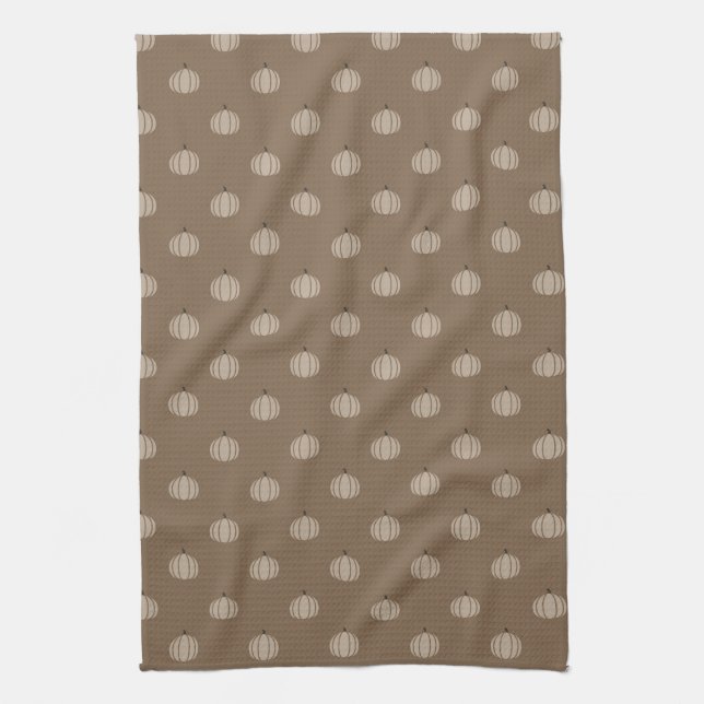 cozy fall pumpkin patterned kitchen towel (Vertical)