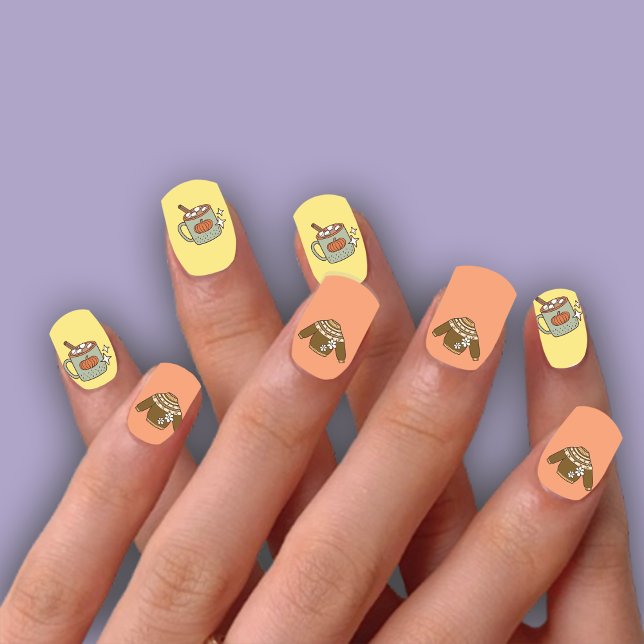 Cozy Fall Sweaters and Hot Cocoa Minx Nail Art (Creator Uploaded)