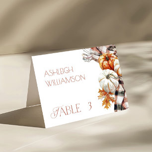 Cozy Fall Thanksgiving Place Cards with Pumpkins