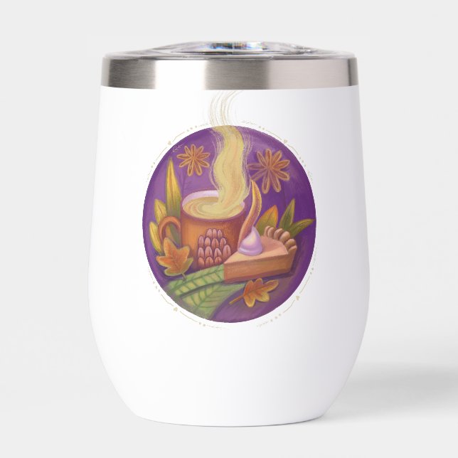  cozy fall thermal wine tumbler (Front)