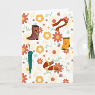 Cozy Fall Things Seasonal Thanksgiving Card