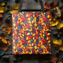 Cozy Fall Tote with Bold Leaves and Autumn Charm