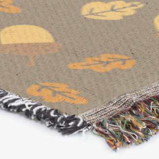 Cozy Fall Vibe" Acorn & Oak Leaf Throw Blanket