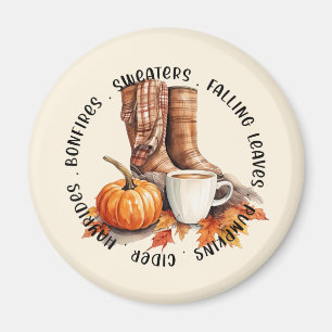 Cozy Fall Vibes – Boots, Pumpkin Spice, Bonfires Magnet