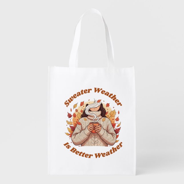 Cozy Fall Vibes Collection –  Grocery Bag (Front)