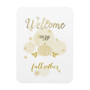 cozy fall vibes neutral pumpkin magnet