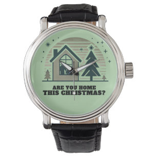 Cozy Family Christmas Home Scene Decor Art Watch
