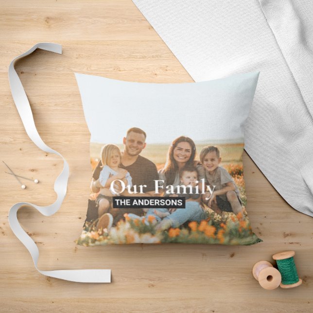 Cozy Family Multi Photo Collage Throw Pillow (Creator Uploaded)