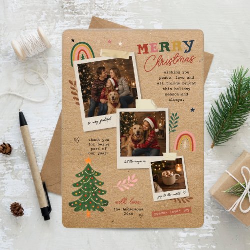 Cozy Family Scrapbook Christmas Photo Holiday Card