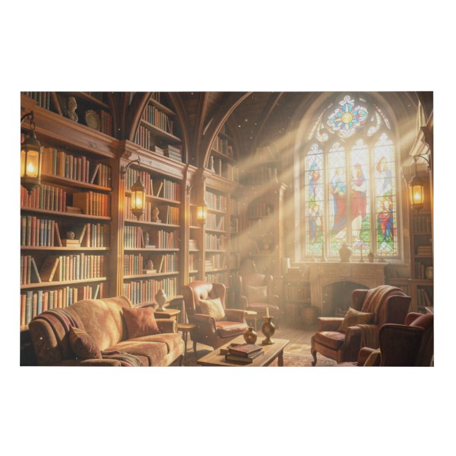 Cozy Fantasy Bookstore Canvas Print (Front)
