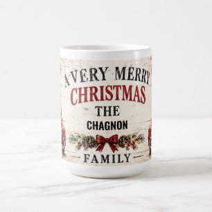 Cozy Farmhouse Personalized Christmas Coffee Mug