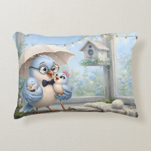 Cozy Father Bird Throw Pillow