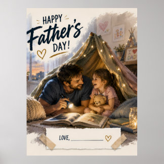 Cozy Father Daughter Memory Poster Print