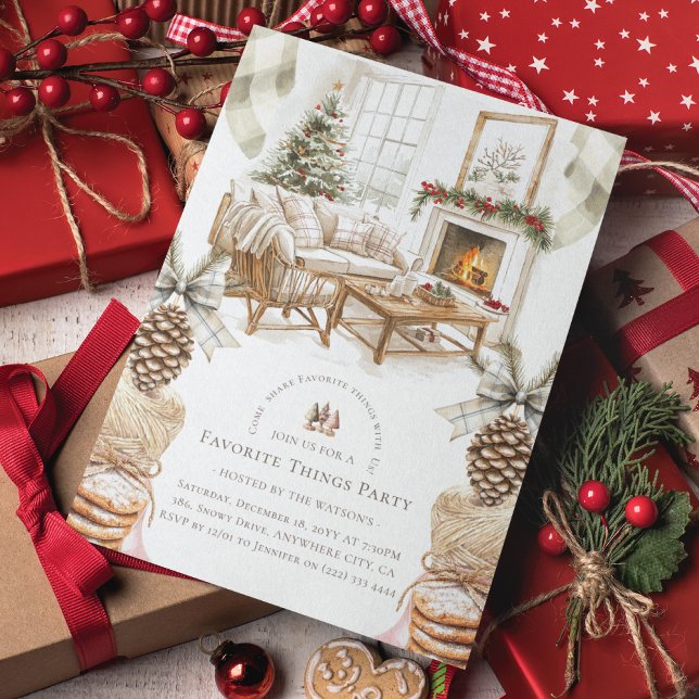 Cozy Favorite Things Christmas Party Invitation (Creator Uploaded)