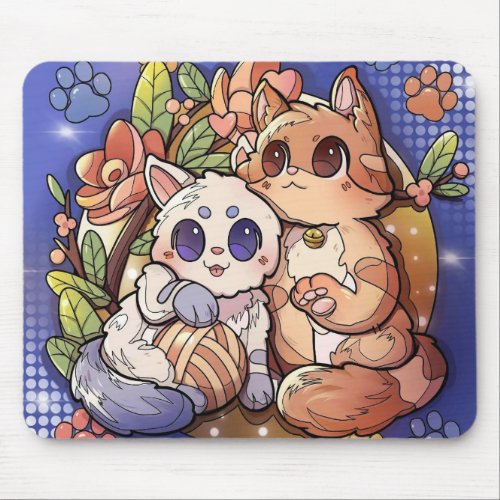 Cozy Feline Friends Mouse Pad