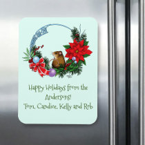 Cozy Festive Illustrative Christmas Mouse Wreath