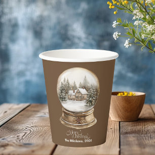 Cozy Festive Rustic Christmas Paper Cups