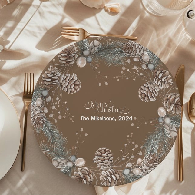 Cozy Festive Rustic Christmas Paper Plates (Creator Uploaded)