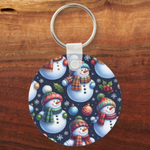 Cozy Festive Snowman Keychain