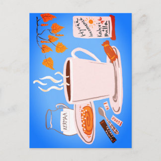 Cozy Finnish Nordic Coffee Morning Postcard
