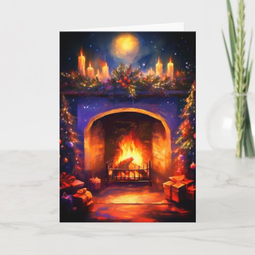 Cozy Fireplace Card