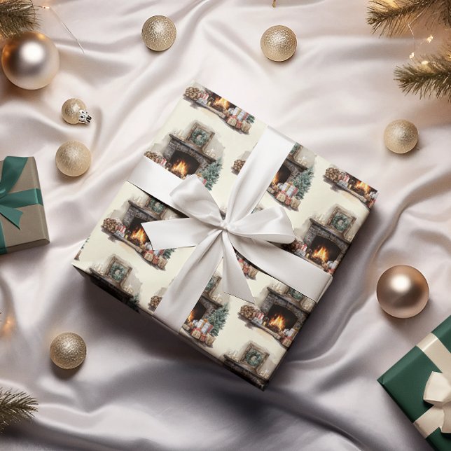 Cozy Fireplace Christmas Wrapping Paper (Creator Uploaded)