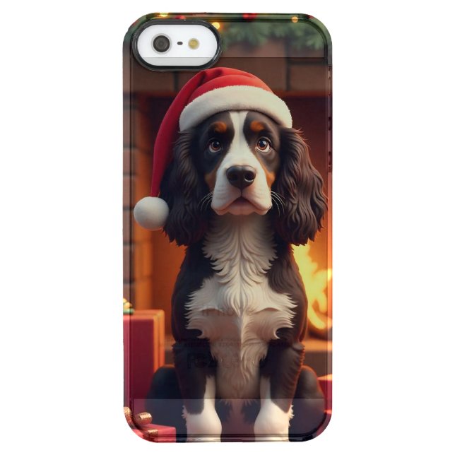 Cozy Fireplace Dog Christmas Everyday Protection Uncommon iPhone Case (Back)