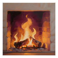Cozy Fireplace Flames