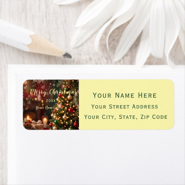 Cozy Fireside Christmas Custom Return Address Label (Insitu)
