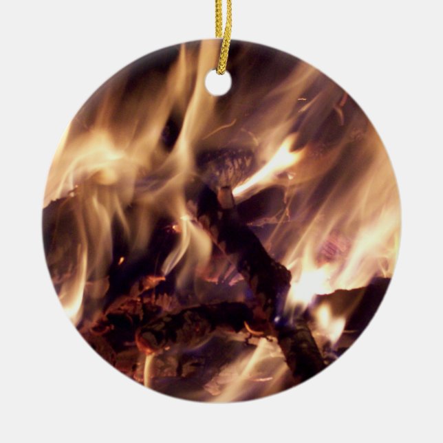 Cozy Fireside Christmas Tree Ornament (Front)
