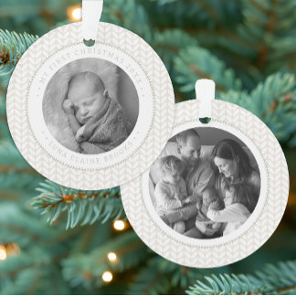 Cozy First Christmas Circle Ornament
