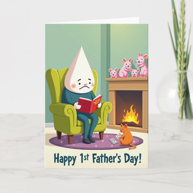 Cozy First Fathers Day Moment Card (Front)