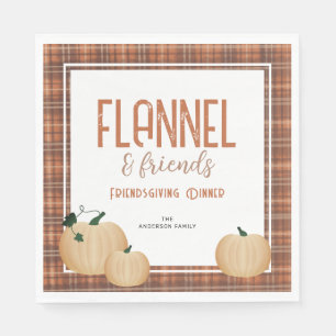 Cozy Flannel and Friends Friendsgiving Dinner Napkins