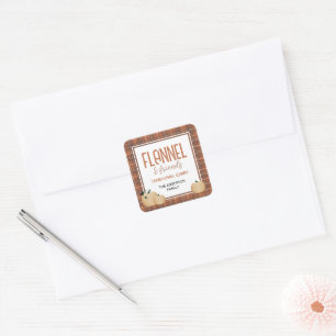 Cozy Flannel and Friends Friendsgiving Dinner Square Sticker
