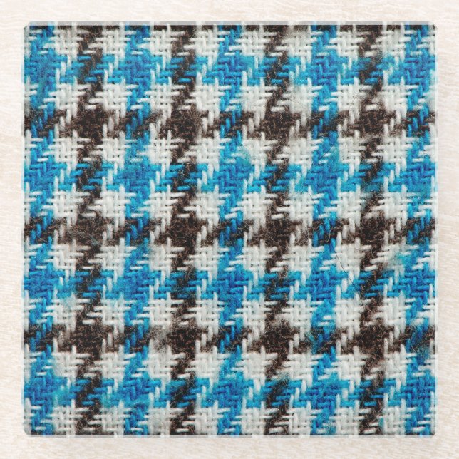 Cozy flannel fabric, textural background. glass coaster (Front)