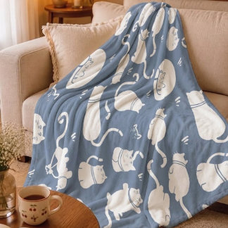 cozy fleece blanket cat