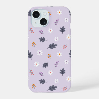 Cozy Floral Pattern iPhone 15 Case