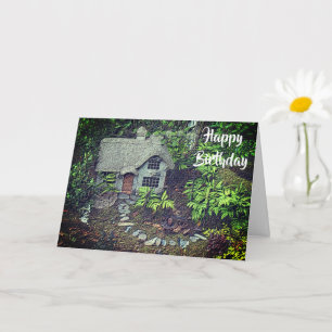 Cozy Flower Garden Cottage Nature Birthday Card