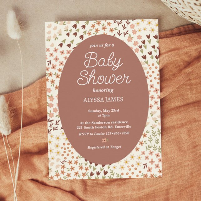 Cozy Flowers Baby Shower Invitation (Creator Uploaded)