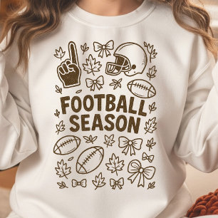 Cozy Football Season Doodle Collage Sweatshirt