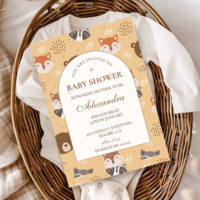 Cozy Forest Animals Baby Shower Invitation (Creator Uploaded)