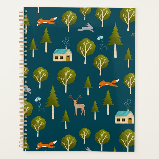 Cozy Forest Cabin and Animals Planner (Front)
