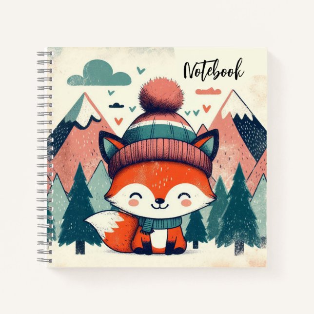  Cozy Fox Tales – Winter Woodland Charm Notebook (Front)
