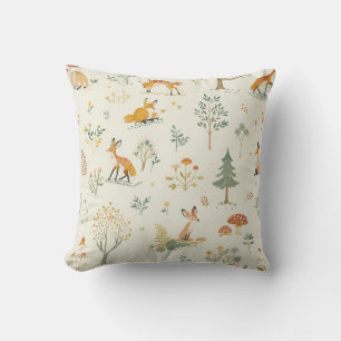 "Cozy Fox Throw Pillow" Pillow