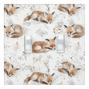 Cozy Foxes Christmas Light Switch Cover