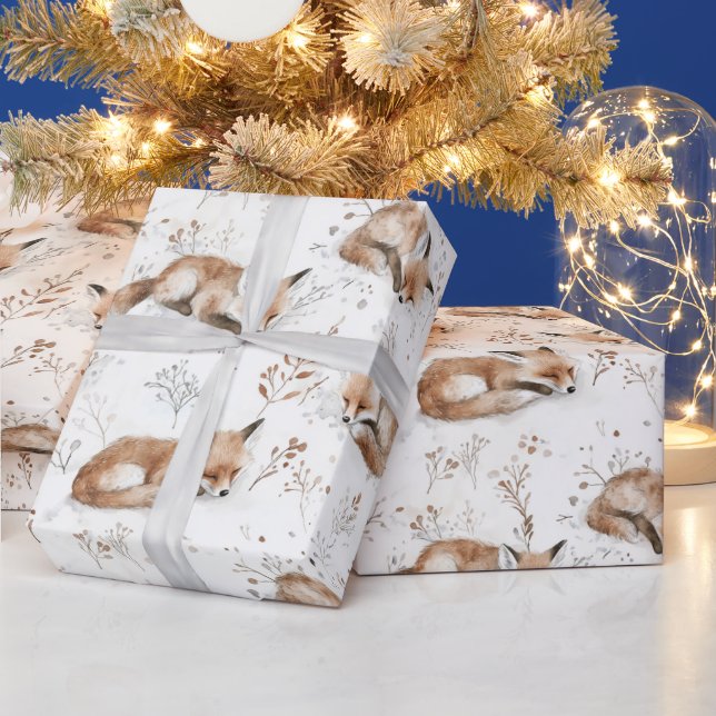 Cozy Foxes Christmas Wrapping Paper (Holidays)
