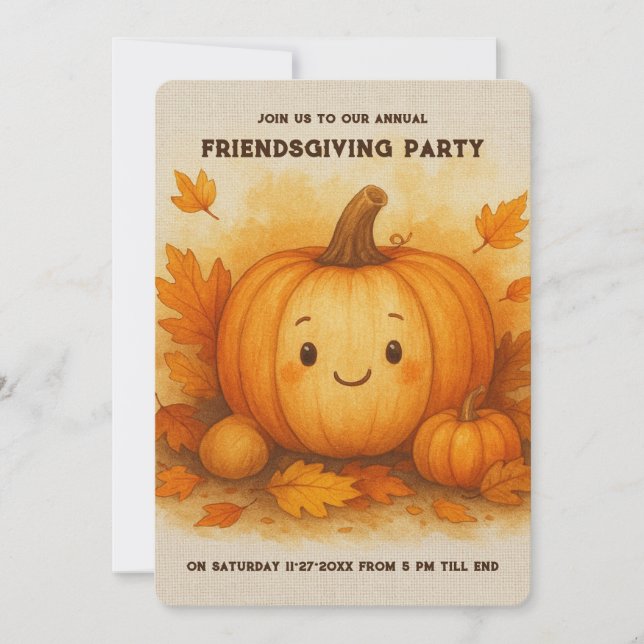 cozy friendsgiving vibes autumn pumpkin gathering (Front)
