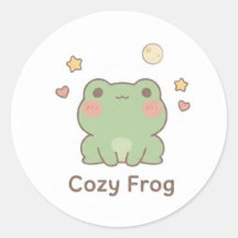 Cozy Frog Sticker | Cute Kawaii Pastel Frog